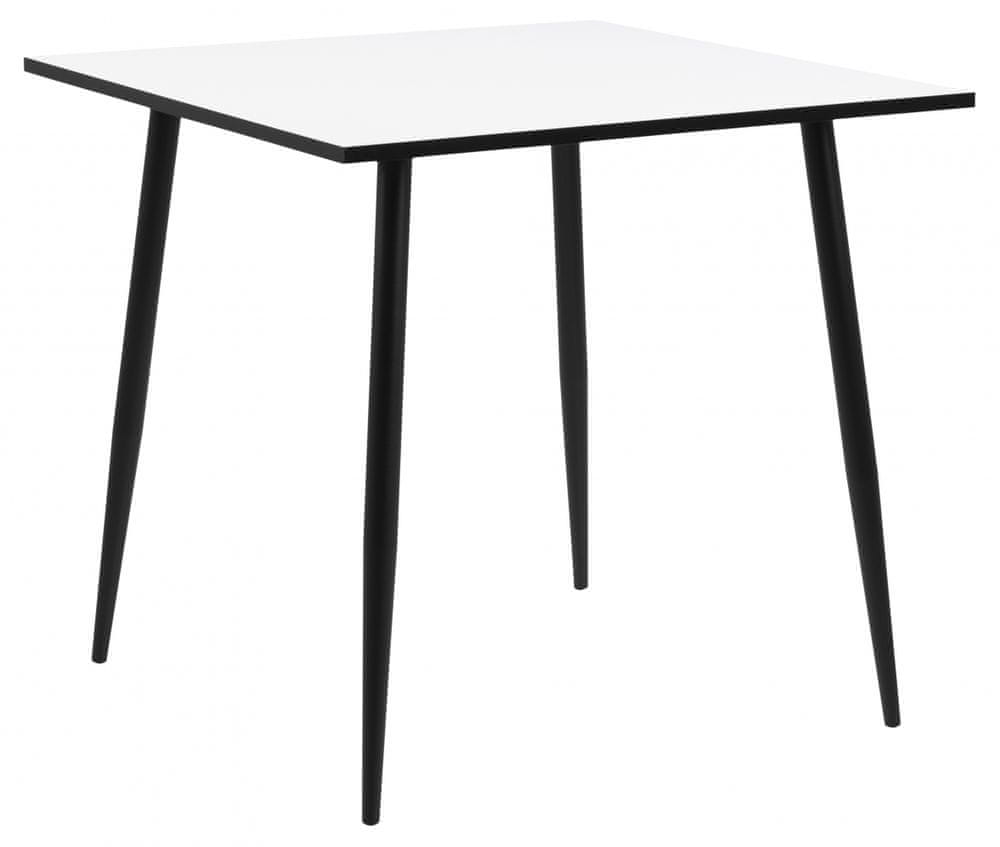 Design Scandinavia Jedálenský stôl Wila, 80 cm, biela / kov